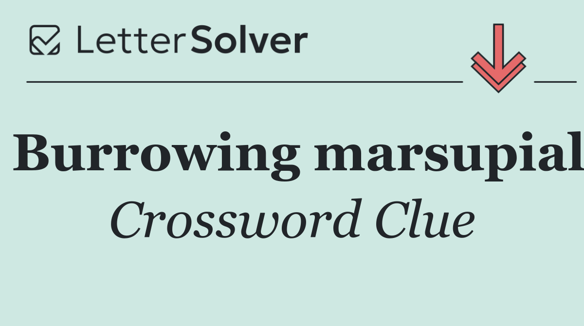 Burrowing marsupial