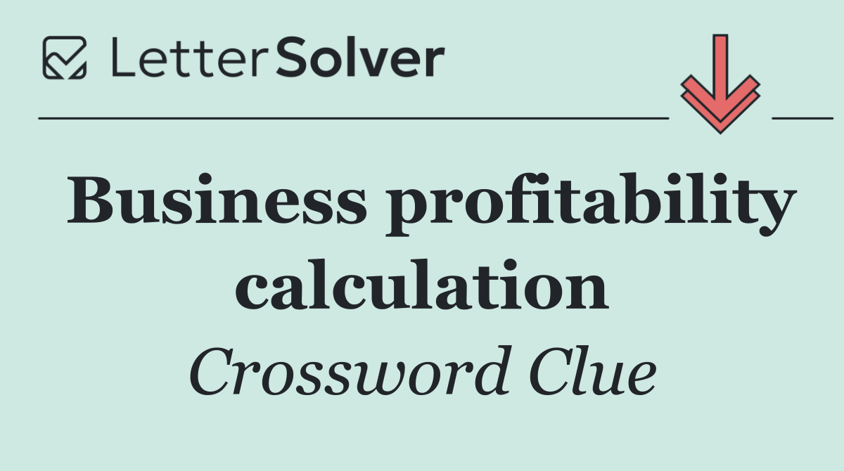 Business profitability calculation