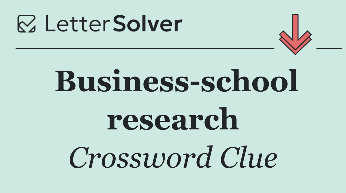 Business school research