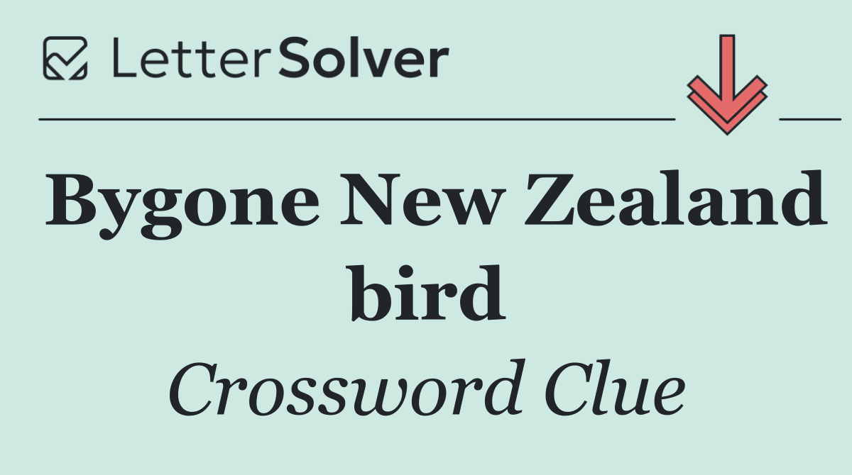 Bygone New Zealand bird