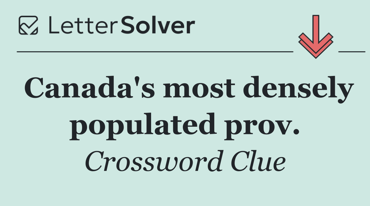 Canada's most densely populated prov.