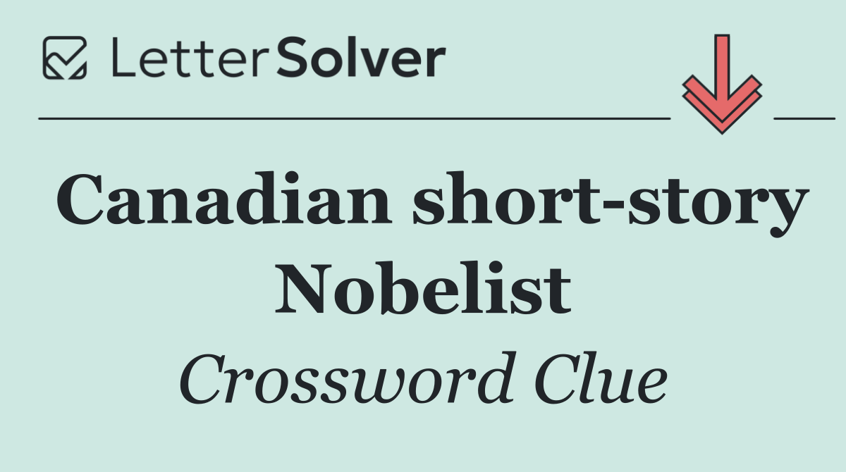 Canadian short story Nobelist