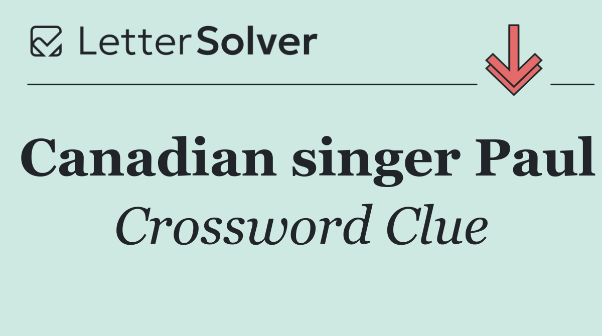 Canadian singer Paul