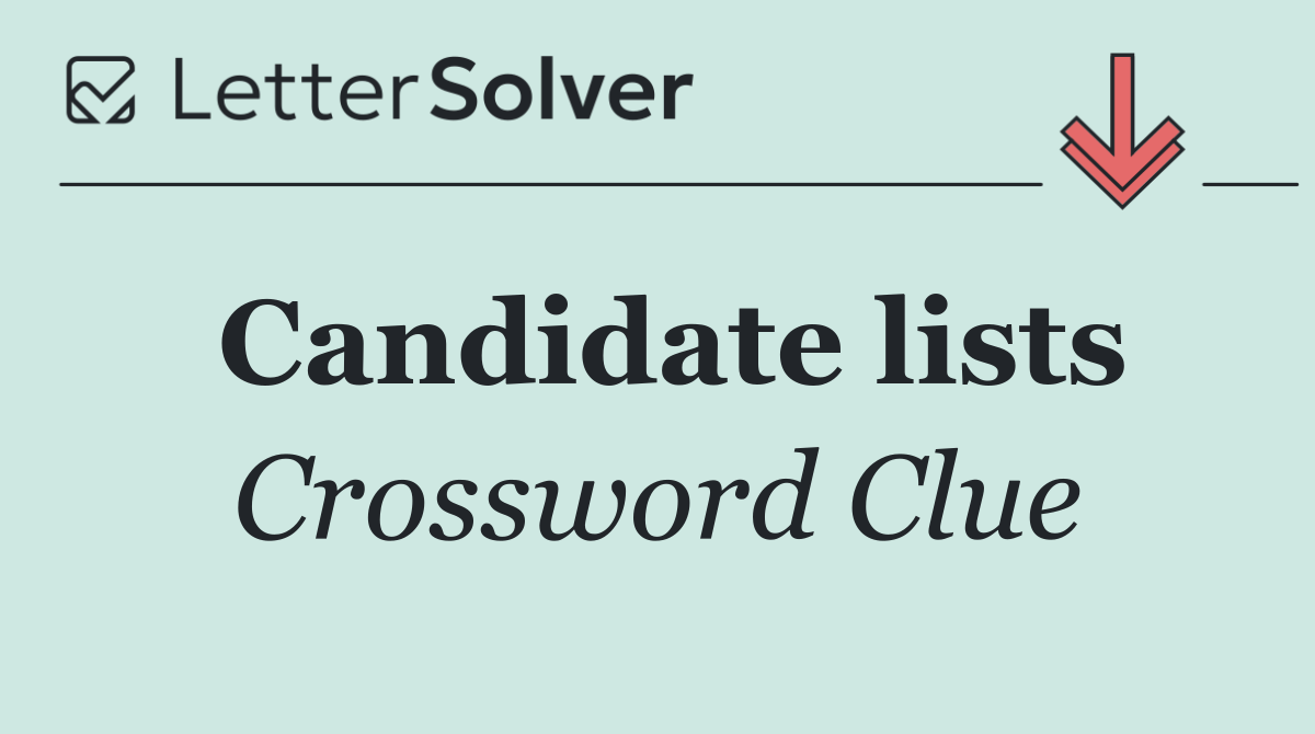 Candidate lists