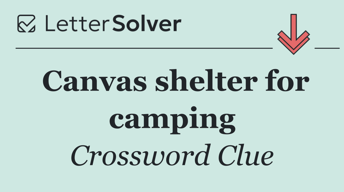 Canvas shelter for camping