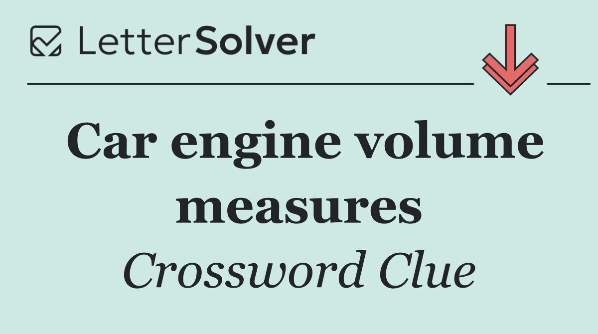 Car engine volume measures