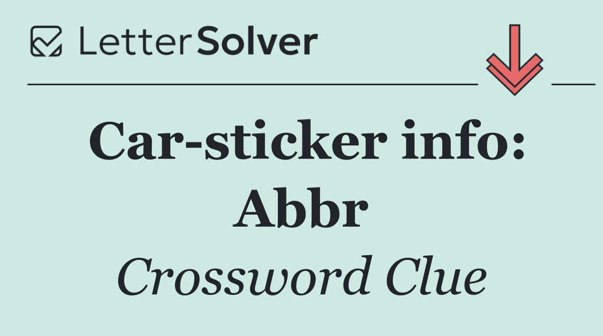 Car sticker info: Abbr