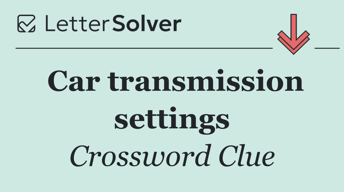 Car transmission settings