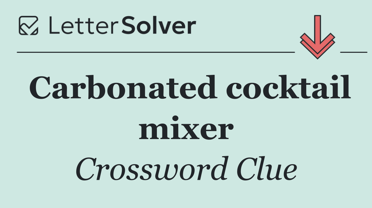 Carbonated cocktail mixer