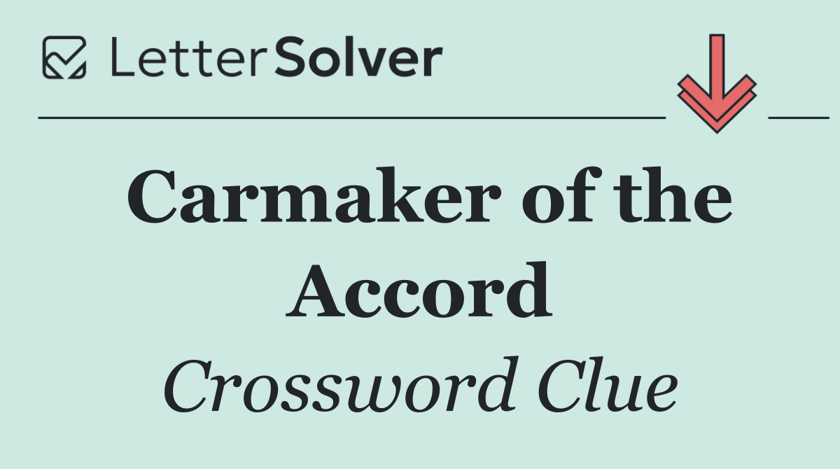 Carmaker of the Accord