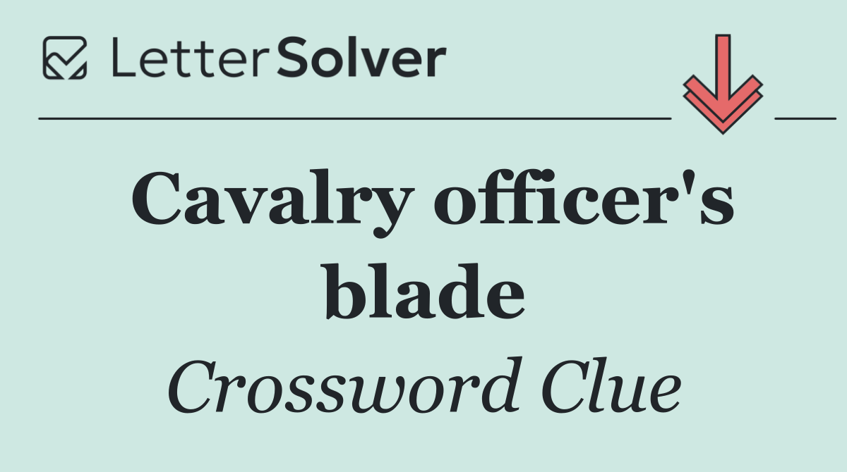 Cavalry officer's blade