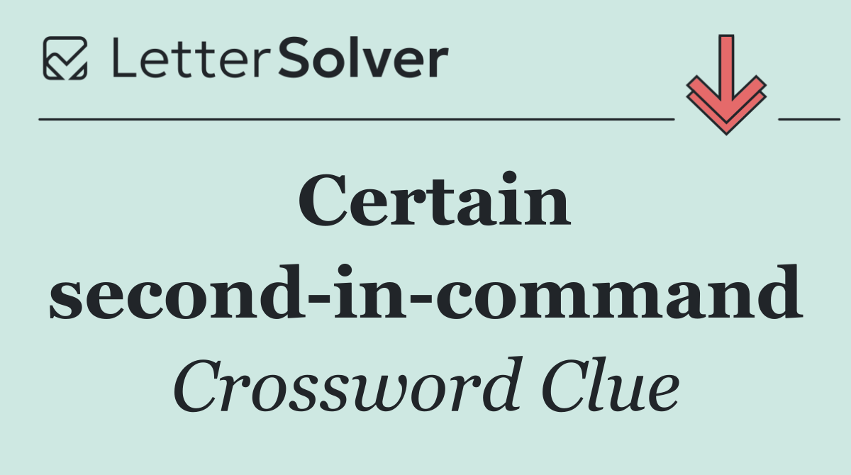 Certain second in command