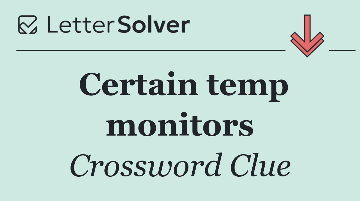 Certain temp monitors