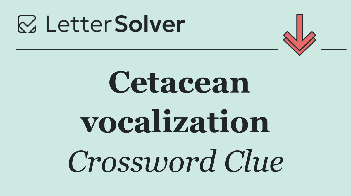 Cetacean vocalization