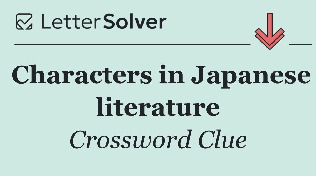 Characters in Japanese literature