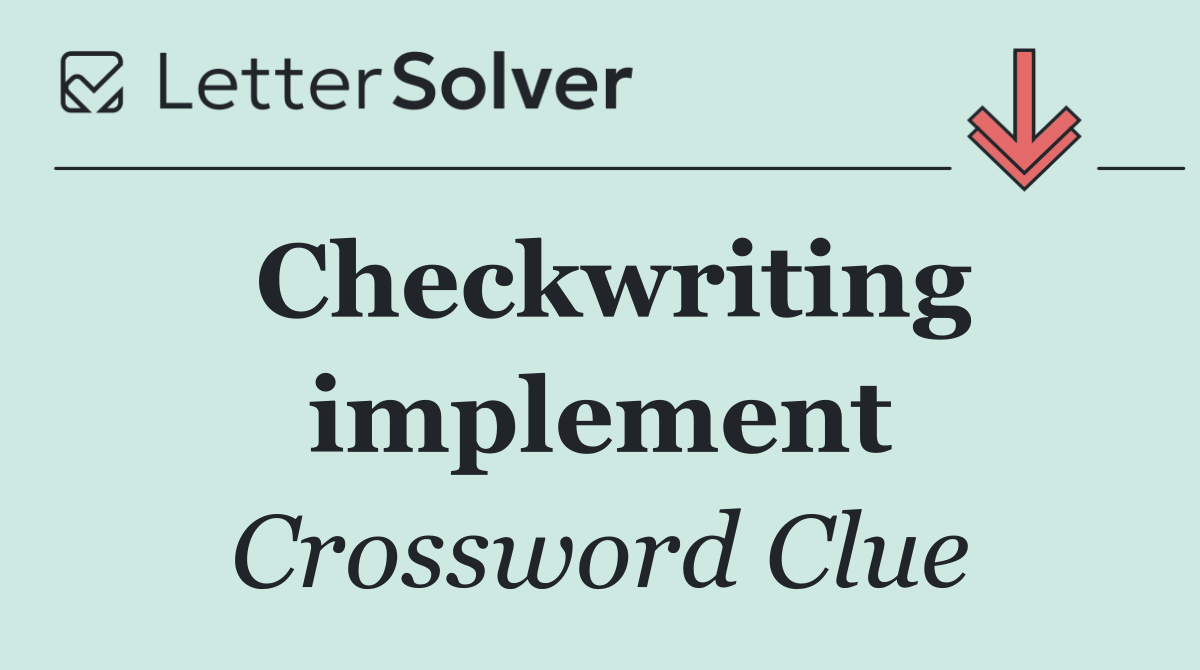 Checkwriting implement
