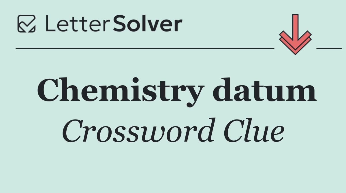 Chemistry datum