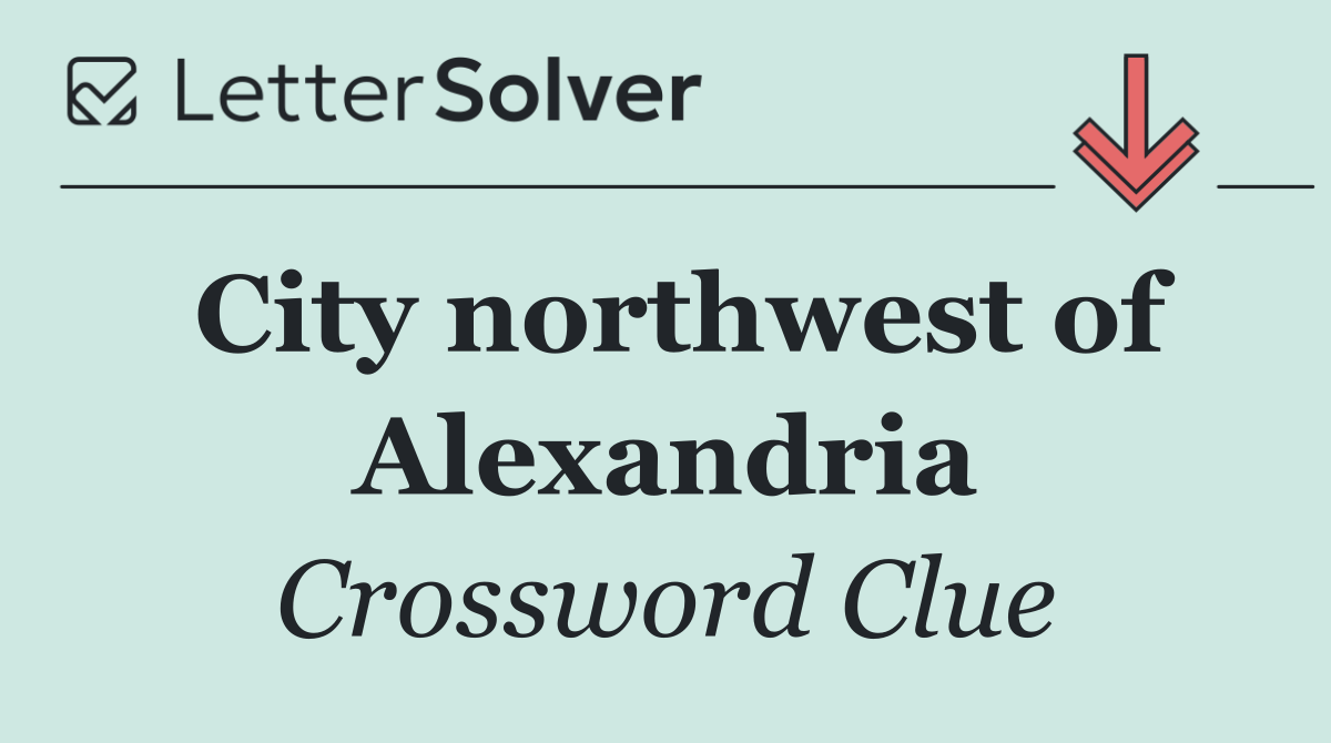 City northwest of Alexandria