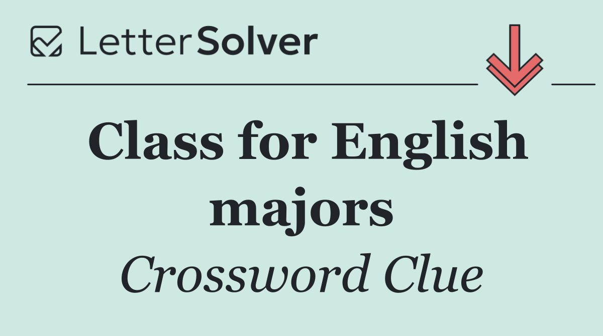Class for English majors