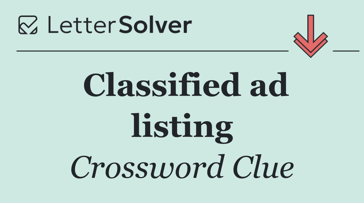 Classified ad listing