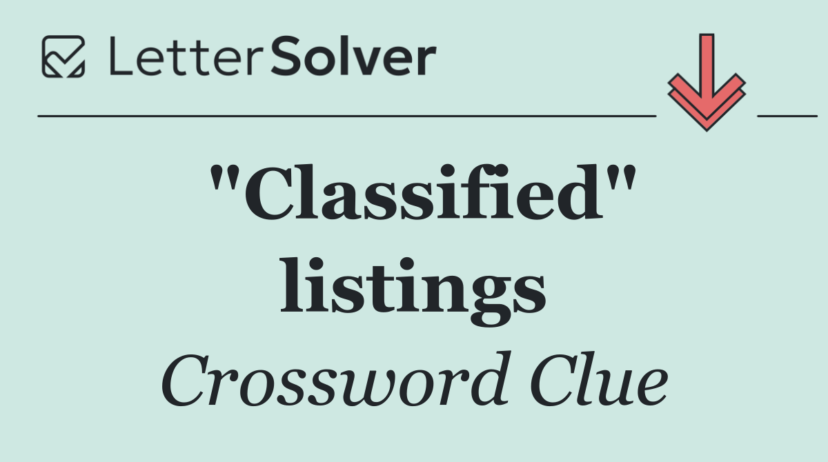 "Classified" listings