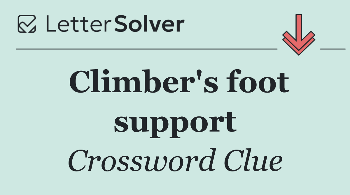 Climber's foot support