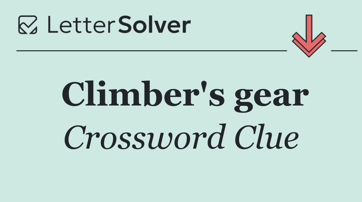 Climber's gear