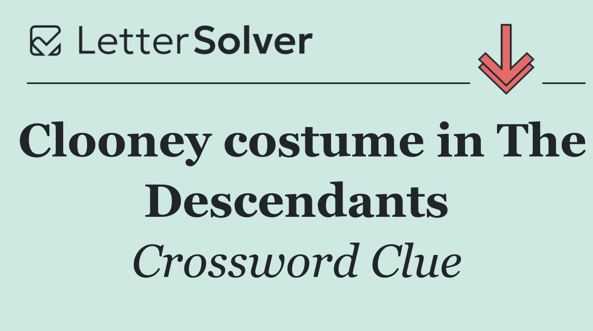 Clooney costume in The Descendants