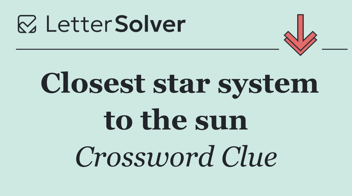 Closest star system to the sun