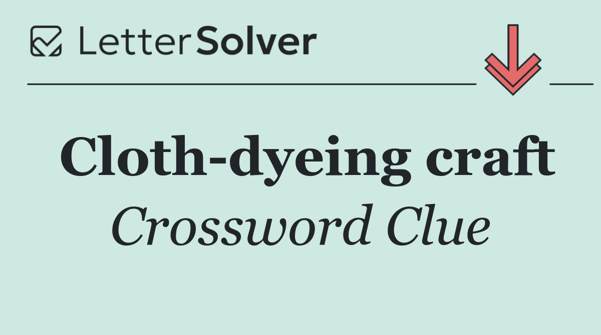 Cloth dyeing craft