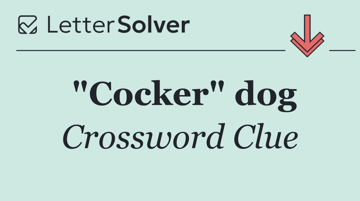 "Cocker" dog