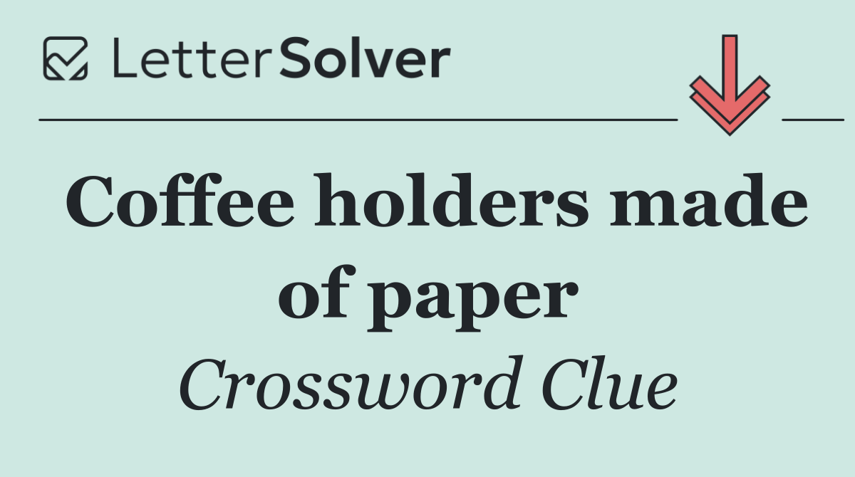 Coffee holders made of paper