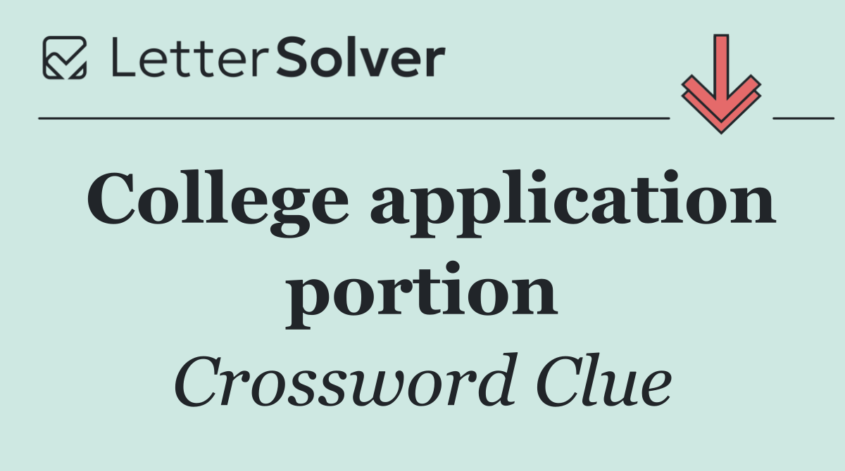 College application portion