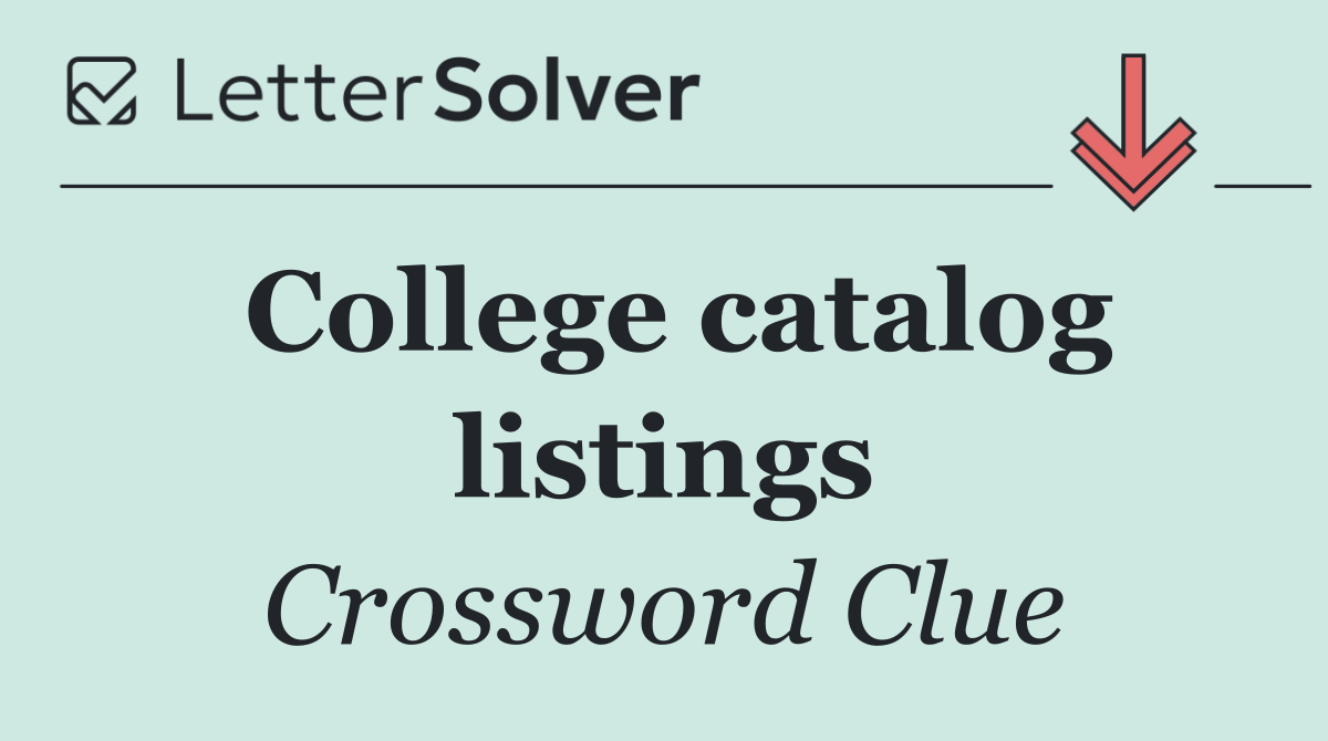 College catalog listings