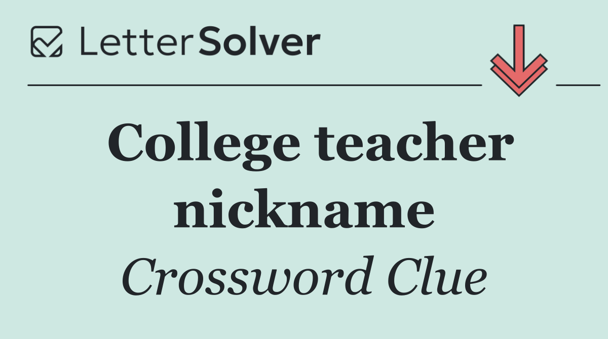 College teacher nickname