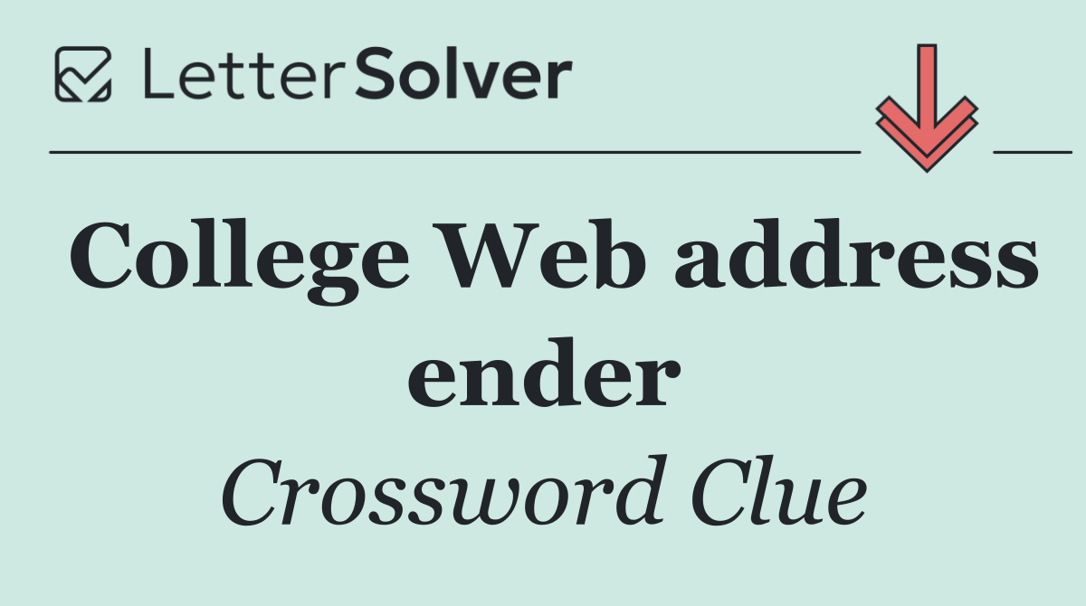 College Web address ender