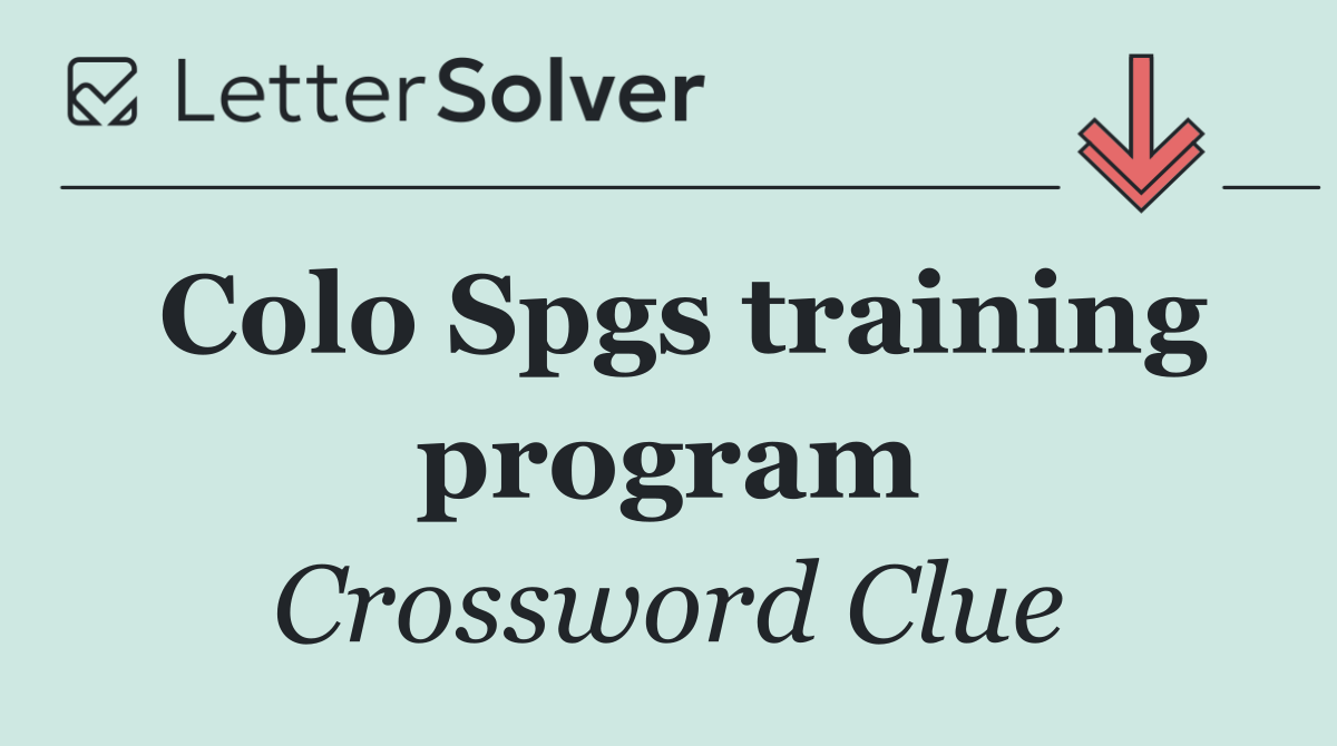 Colo Spgs training program