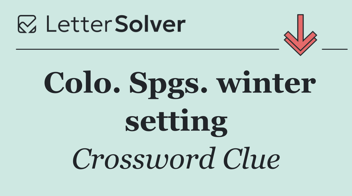 Colo. Spgs. winter setting
