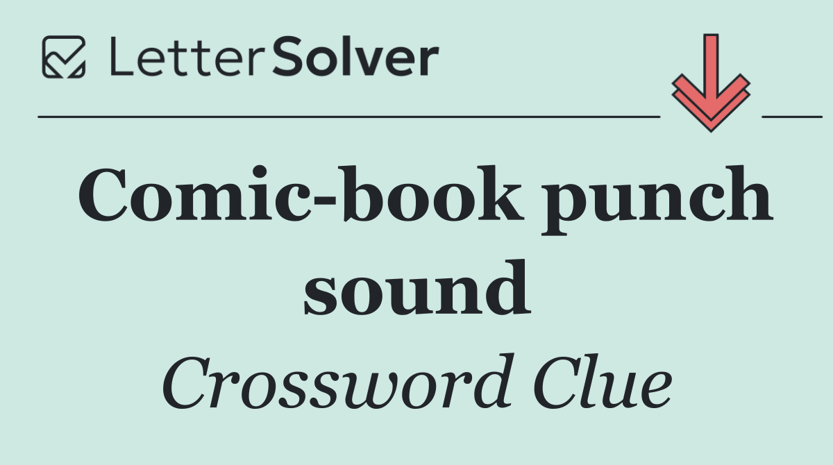 Comic book punch sound