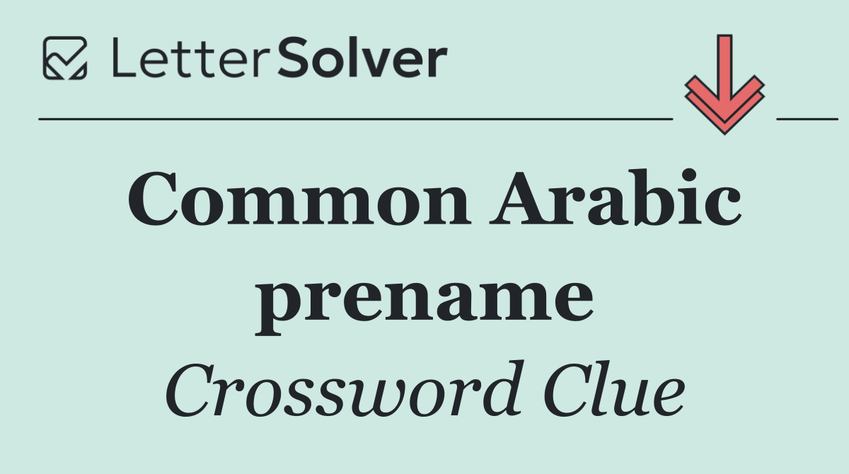 Common Arabic prename
