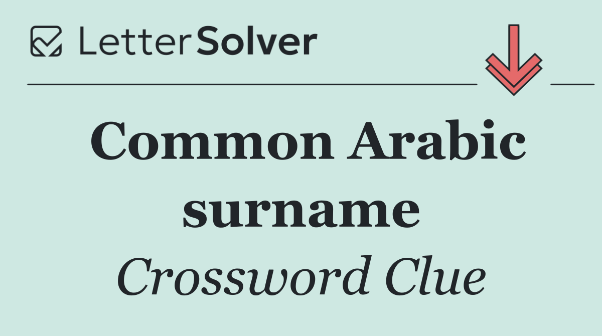 Common Arabic surname
