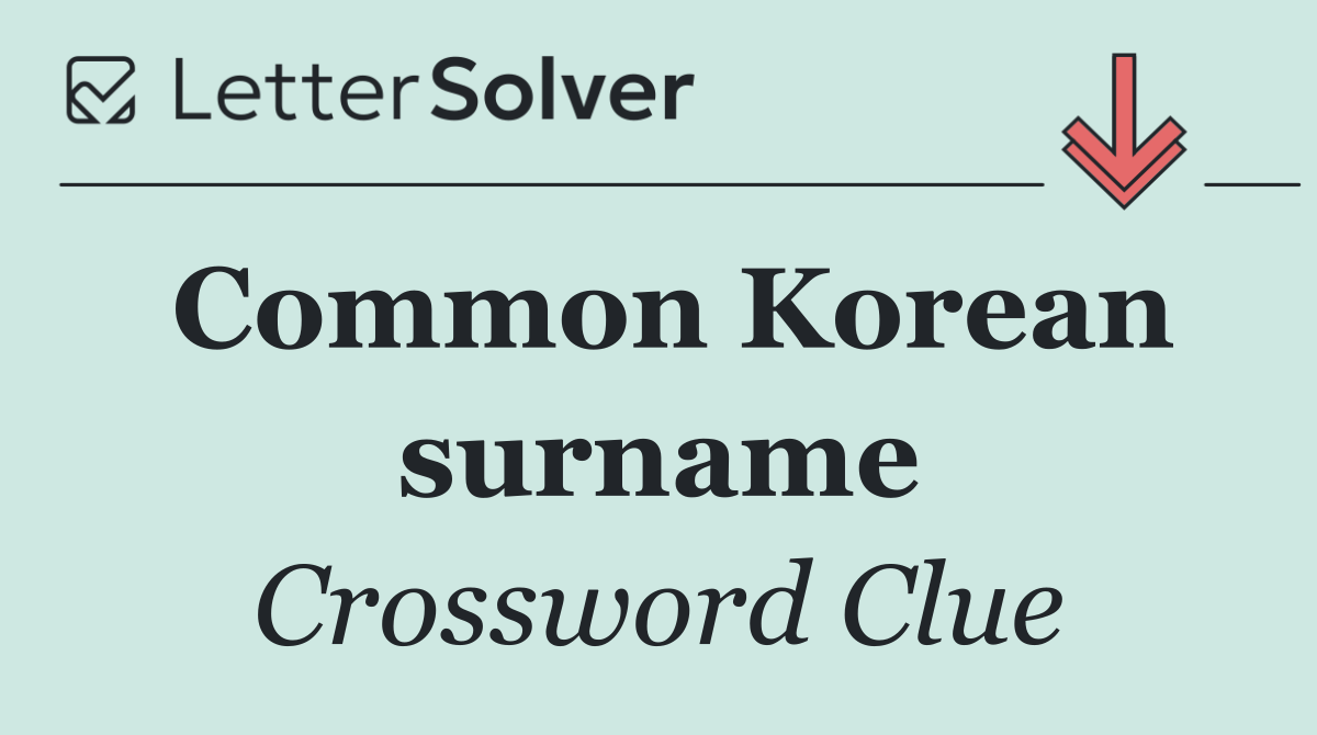 Common Korean surname