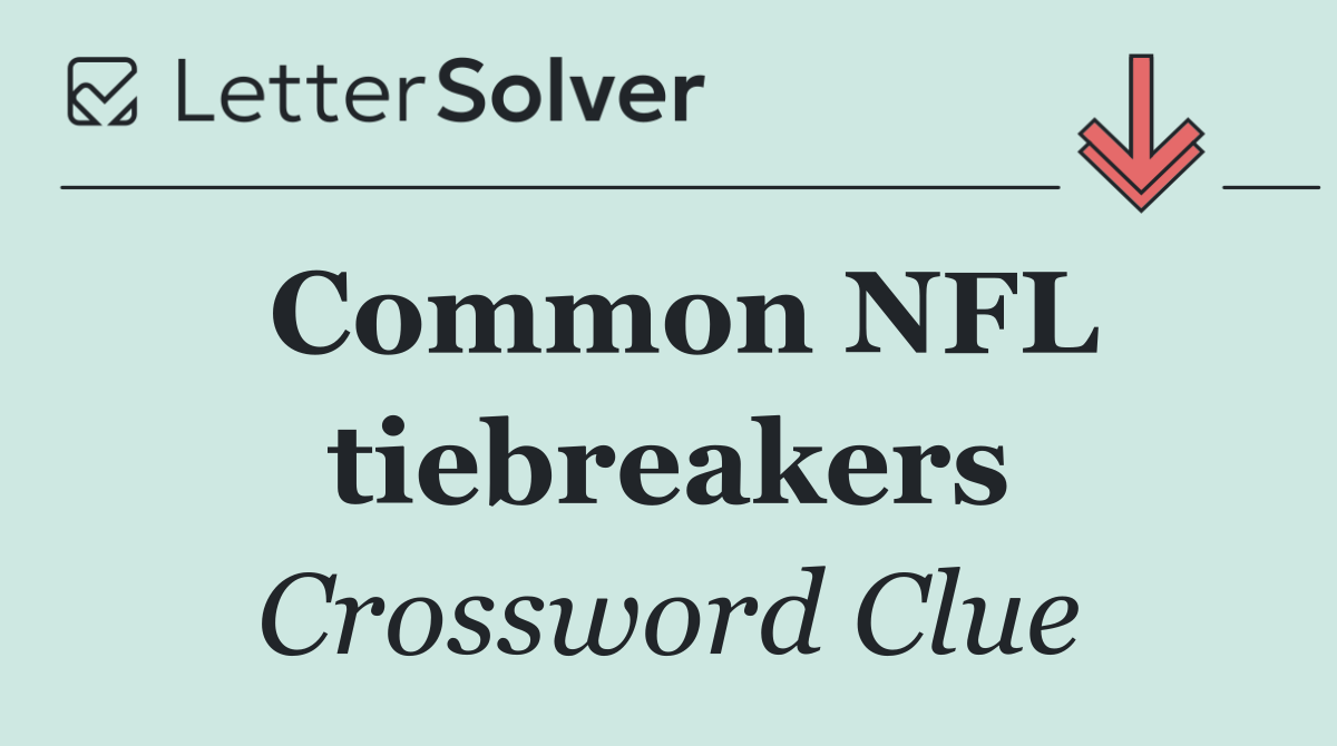 Common NFL tiebreakers