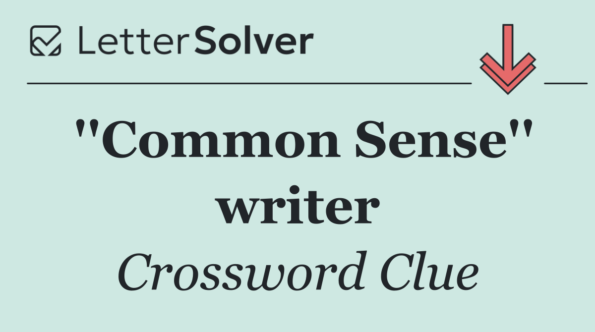 ''Common Sense'' writer