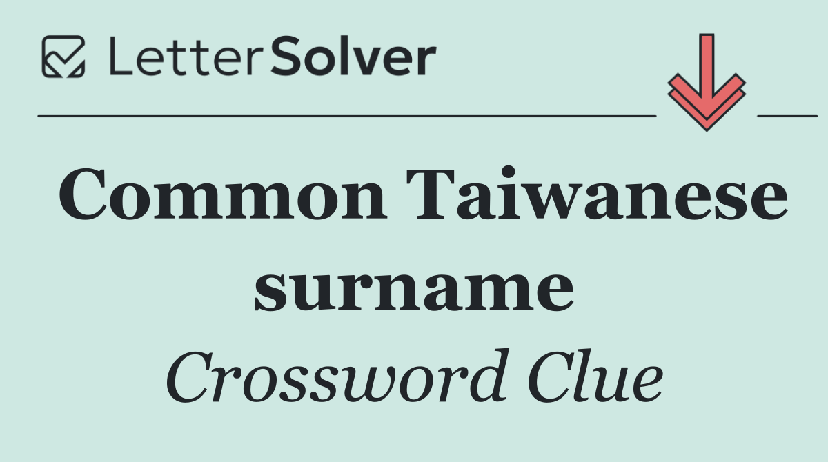 Common Taiwanese surname