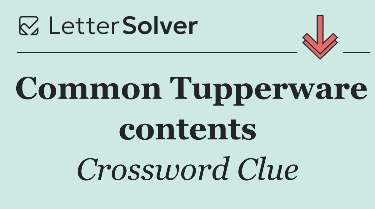 Common Tupperware contents