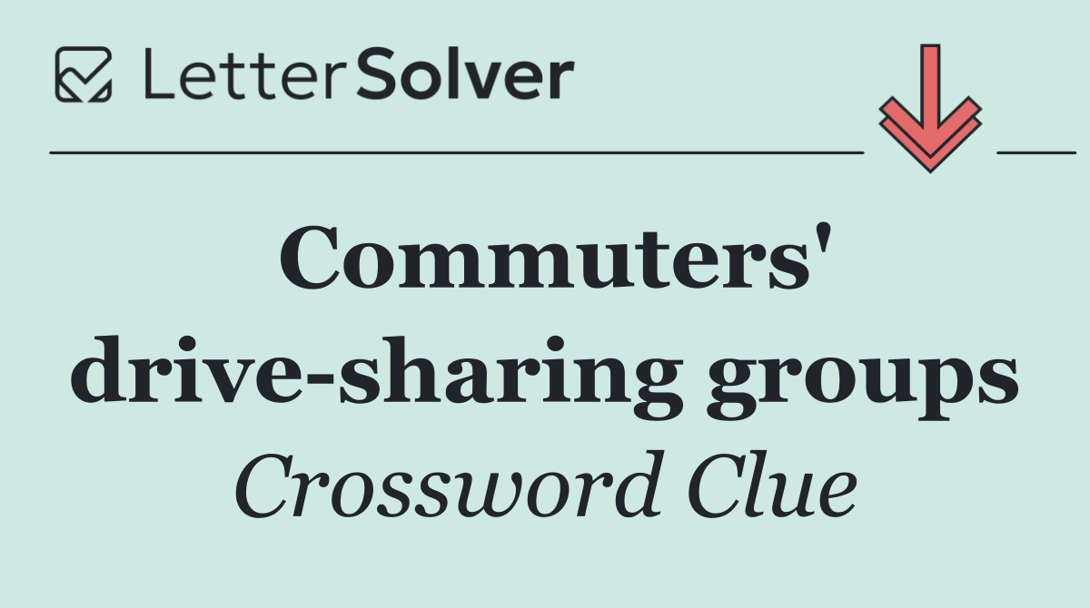 Commuters' drive sharing groups