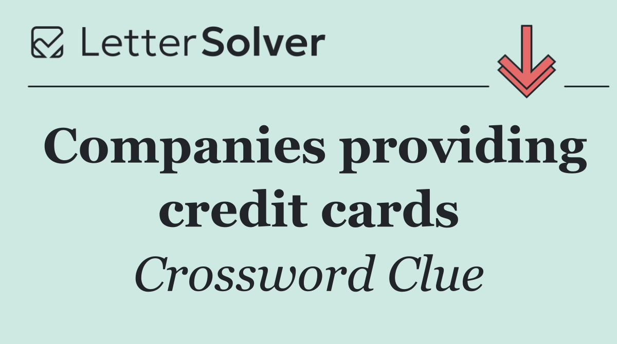 Companies providing credit cards