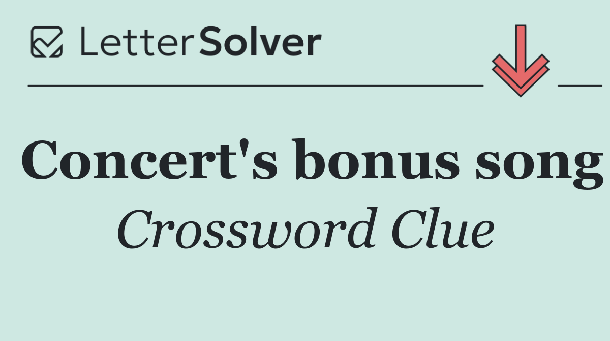 Concert's bonus song