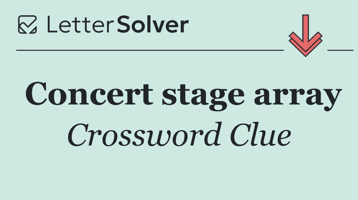 Concert stage array